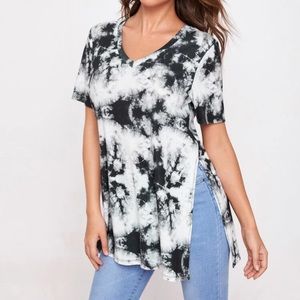 V Neck Tie Dye Top